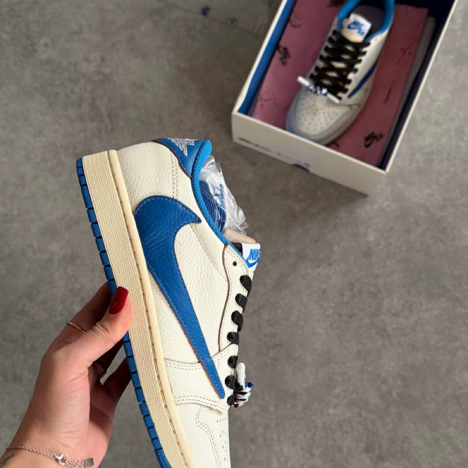 Air Jordan1 Low x Travis Scott x Fragment 'Sail Military Blue'