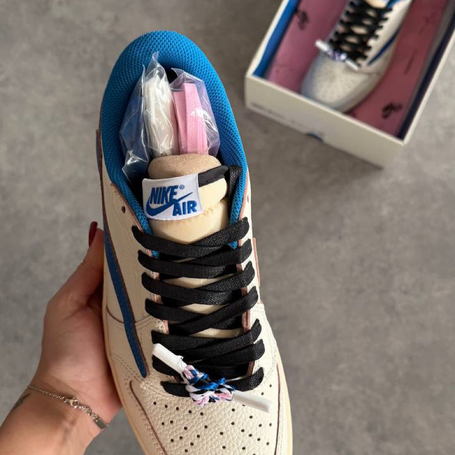 Air Jordan1 Low x Travis Scott x Fragment 'Sail Military Blue'